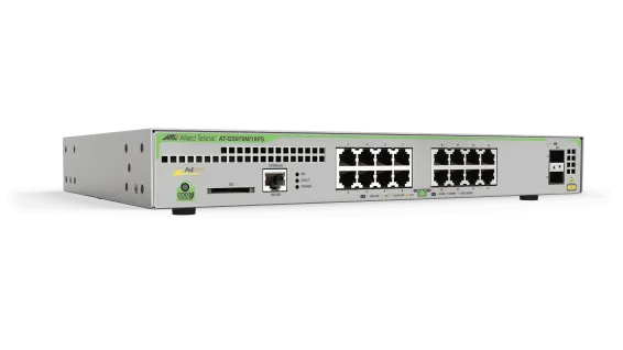 Hanwha - AT-GS970M/18PS-R-10 - AT 16 x Gigabit Ethernet managed switch , 2 x SFP Uplink, PoE+ 247W total PoE budget