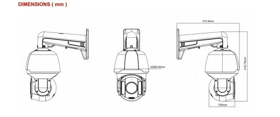 BOLIDE - BN1009/PTZ4K/NDAA - 8MP ( 4K ) 37x Optical 16x Digital Zoom Active Deterrent PTZ , Built-in Microphone and Speaker, Dual Source Illumination, iPac AI Enabled, Supports Audio and Light Alarm with Blue and Red Flashing Light, IR Up to 656 Feet