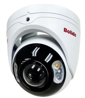 BOLIDE - BN9109-PN - H.265 8MP ( 4K ) 180 Degree Panoramic Turret Camera, 2.0mm Panoramic Lens, IP67 Full Color Active Deterrent Camera, Color At Night Warmlight Up to 82 Feet, IR Up to 98 Feet, Two-Way Audio ( Built-in Speaker and Mic ), MicroSD Slo