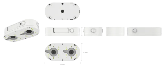 BOLIDE - BP-JBPOE/DD - Dual- Camera Junction Box with Built-in POE Switch for BN8037AI/NDAA, BN8019/NDAA, BN9029AVAIRAI/NDAA, BN8029AVAIRAI/NDAA