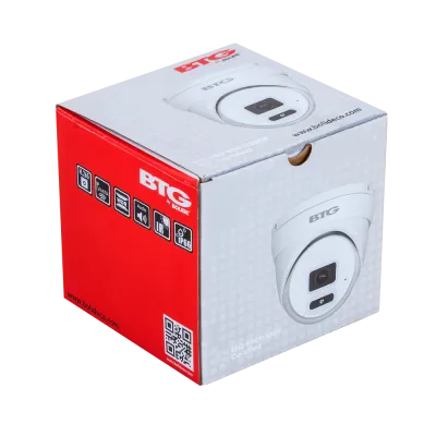 BOLIDE - BTG-N1909 - H.265 8MP ( 4K ) 2.8mm Fixed Lens IP67 IR Eyeball Camera, POE, 12VDC, Micro SD Slot, IR Up to 82ft, Built-in Mic, AI: Human / Vehicle Detect, PID, LCD, NDAA Compliant, ONVIF