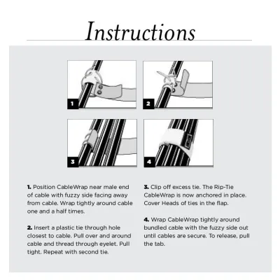 Rip-Tie - D-15 - 1-1/2 Inch Wide Original CableWrap, 15"