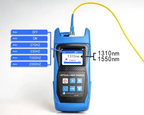 Jonard - FLS-50S - Optical Light Source with SC/ST/FC/FC-LC Adapters for PC/UPC Connectors 
