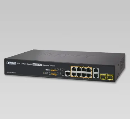 Planet - GS-5220-8P2T2S - IPv4/IPv6 L2+/L4 8-Port 10/100/1000T 802.3at PoE + 2-Port 10/100/1000T