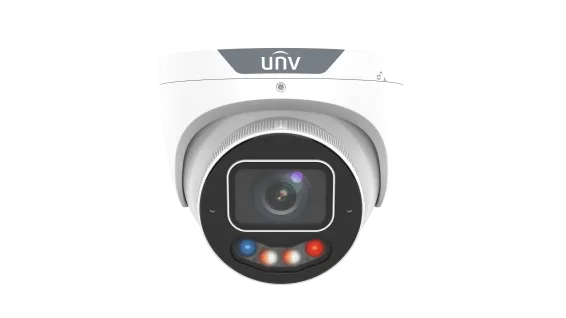 UNV - IPC3638SE-ADF28KMC-WP-I1 - UNV 8MP Tri-guard 3.0 Turret, 2.8mm(Wise-ISP, F1.0, Red&Blue light, Alarm&Audio I/O)