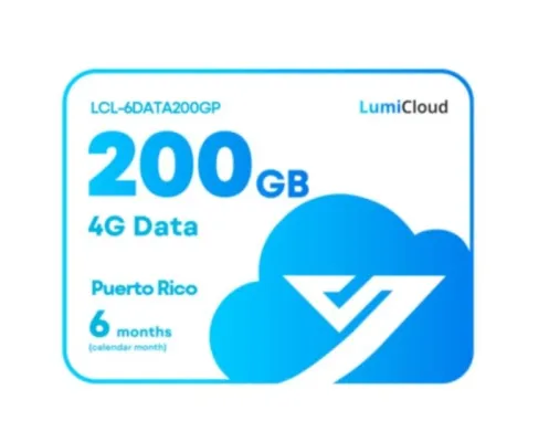 Luminys - LCL-6DATA200GP - LumiCloud 4G Data 200GB Puerto Rico: 6 month Data Plan