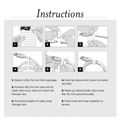 Rip-Tie - Q-55-01M-W - 1/4 Inch Wide Rip-Tie mini