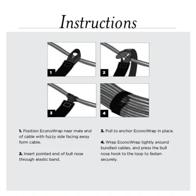 Rip-Tie - M-05-EE - 3/4 Inch Wide EconoWrap with Elastic, 5"