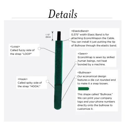 Rip-Tie - M-07-EE - 3/4 Inch Wide EconoWrap with Elastic, 7"