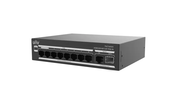 UNV - NSW2100-9GT1GP-POE-IN - Giga 8 Port Lite Cloud Managed PoE Switch