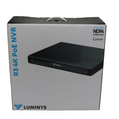 Luminys - R32-16PA4 - R3 Series NVR, 8MP 16 Channel 1U 16-Port PoE, 2SATA, Analytics by Camera, 4TB
