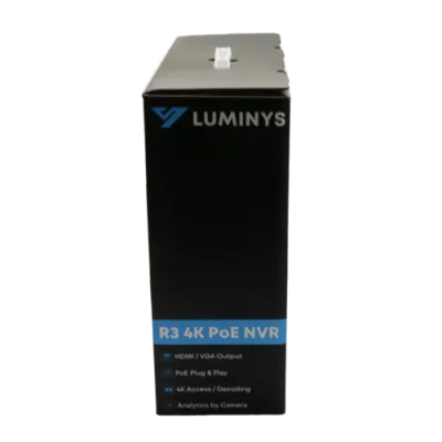 Luminys - R32-16PA4 - R3 Series NVR, 8MP 16 Channel 1U 16-Port PoE, 2SATA, Analytics by Camera, 4TB
