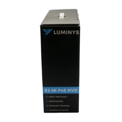 Luminys - R32-8PA2 - R3 Series NVR, 8MP 8 Channel 1U 8-Port PoE, 2SATA, Analytics by Camera, 2TB