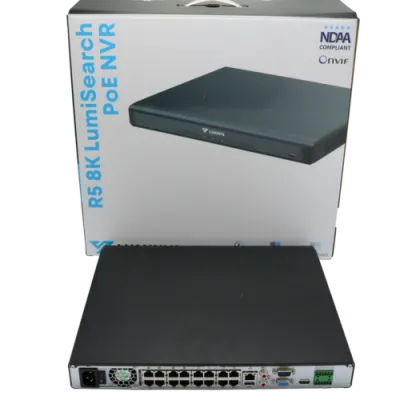 Luminys - R52-16PA4 - R5 Mainstream Series NVR, 32MP 16 Channel 1U 16-Port PoE, 2SATA, Analytics by Recorder, LumiPower, LumiSearch+ , 4TB