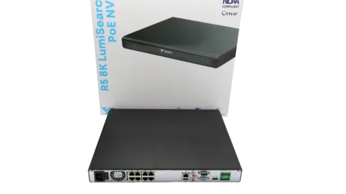 Luminys - R52-8PA4 - R5 Mainstream Series NVR, 32MP 8 Channel 1U 8-Port PoE, 2SATA, Analytics by Recorder, LumiPower, LumiSearch+ , 4TB