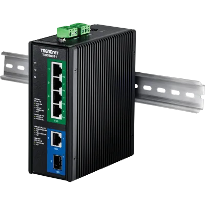 Trendnet - TI-BG50611 - 6-Port Industrial 2.5G PoE++ DIN-Rail Switch with 10G Ports