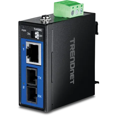 Trendnet - TI-FGSC - Hardened Industrial 1000BASE-LX Multi-Mode SC Fiber Converter (1km, 0.62mi.)