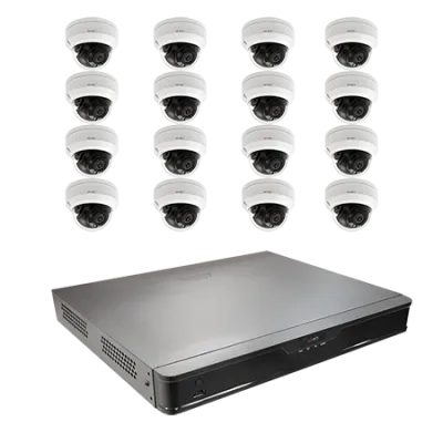 ACTI - ZNR-220P-K1 - 16-Channel 2-Bay 16-port PoE Desktop Standalone NVR and 16 pcs Z94 2MP Outdoor Mini Dome