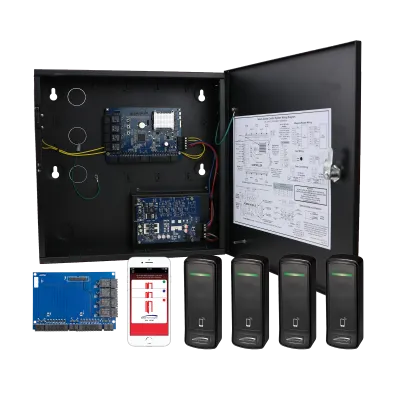 Speco - ACKITM1 - 4 Door Access Control Kit with Bluetooth Mobile Reader & Credentials
