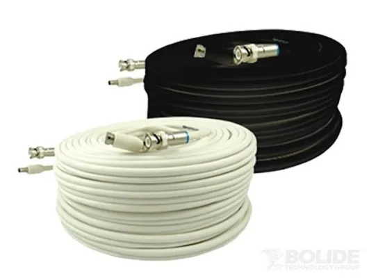 BOLIDE - BP0033/PM150W - 150' Siamese zip cable with BNC connection, White, RG59 + 18/2 [8pcs per case]