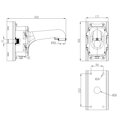 Speco - CPMTPTZ - Conduit Pole Mount for Speco Blue PTZ