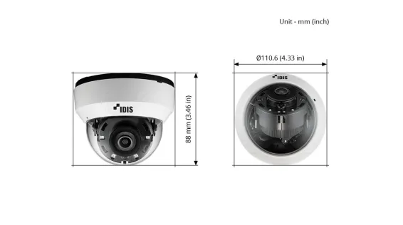 DC-D4216RX 4.0 mm - 2MP IR Dome Camera H.265 - IDIS