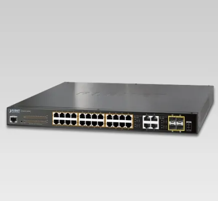 Planet - GS-4210-24P4C - 24-Port 10/100/1000T 802.3at PoE + 4-Port Gigabit TP/SFP Combo Managed Switch