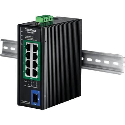 TrendNet - TI-BG5091 - 9-Port Industrial 2.5G DIN-Rail PoE++ Switch with 10G SFP+ Port