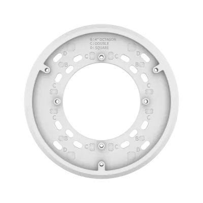 Hanwha - SBD-150GP - Adapter plate for Double, 4" Octagon, 4" Square compatible with QNV-6082R/6082R1/6084R/7082R/6072R/6072R1/7082R/8080R, XNP-6040HW, ACV-8080R/8081R, ANV-L6082R/7082R, QNV-C9083R/C8083R/C6083R