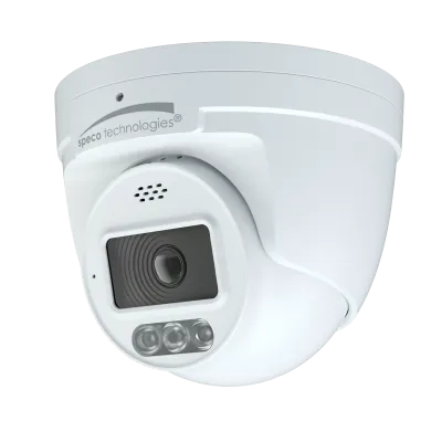 Speco - O4TDD2M - 4MP IP Turret Camera with AI, Audio, and Visual Deterrent, NDAA
