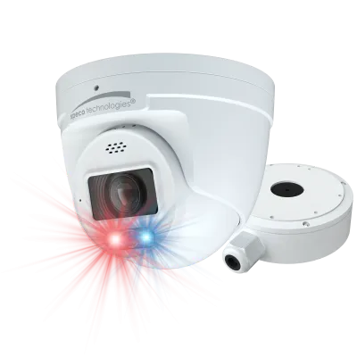 Speco - O8TDD2M - 8MP IP Turret Camera with AI, Audio & Visual Deterrent, NDAA Compliant