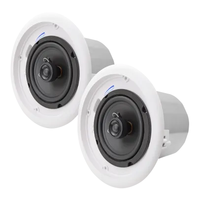 Speco - SP6NXCTUL - 6.5″ UL Listed Metal Back can Speakers w/ 70V Transformer, Bracket Included, Pair