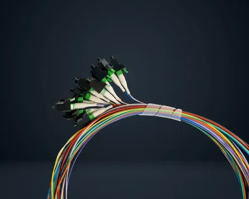 Jonard Tools - SPT-LCA3/12 - Pigtail, 3m, LC/APC, G657A1, Pack of 12 Colored Fibers