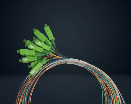 Jonard Tools - SPT-SCA3/12 - Pigtail, 3m, SC/APC, G657A1, Pack of 12 Colored Fibers