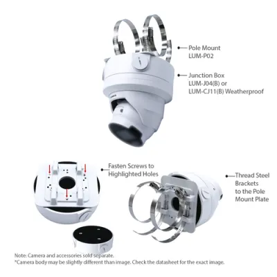 Luminys - N5T-4DA2 - 4MP Network LumiDeterrent Turret Camera with 2.8 mm Lens, IR, White-lights, Dual-mode