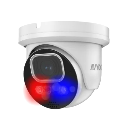 AVYCON - AVC-NDE51M-B - 5MP H.265 MOTORIZED TURRET NETWORK CAMERA Active Deterrence 24/7 Color