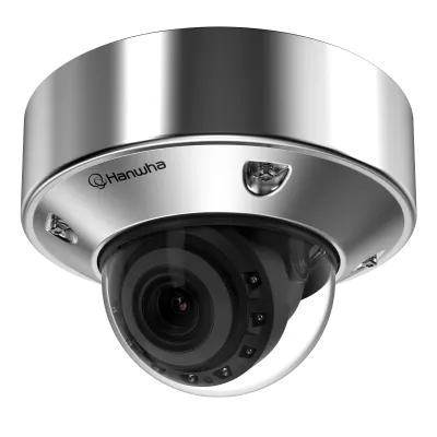 Hanwha - XNV-A8084RS - 5MP Stainless Steel AI IR Vandal Dome with 3.3~9.3mm Lens